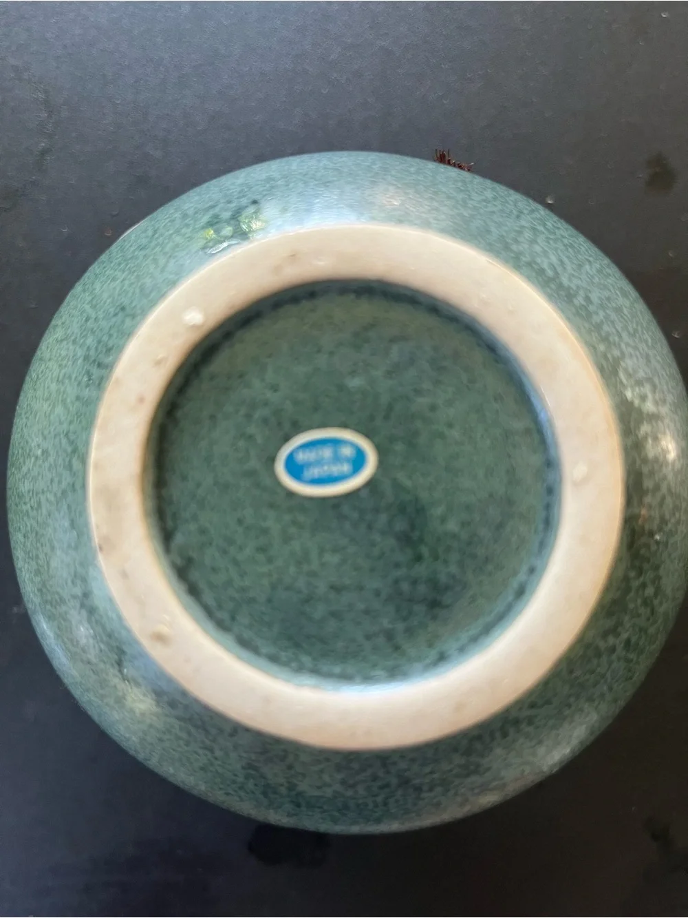 Vintage Japanese Ceramic Tokkuri Sake Flask Green Glaze Rope Accent 4.5